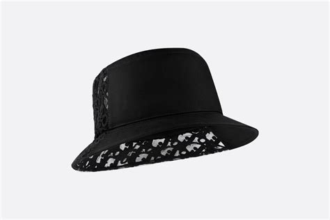 Sombrero híbrido Dior Oblique Faya de algodón negra.